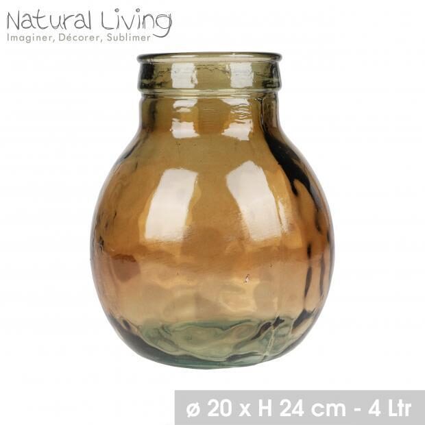 NATURAL LIVING pārstrādāta stikla vāze d20 x h24cm, 4L