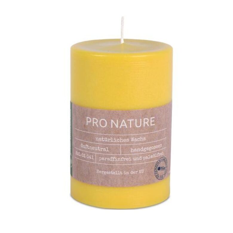 MULLER PRO NATURE stearīna svece +/-24h, dzeltena