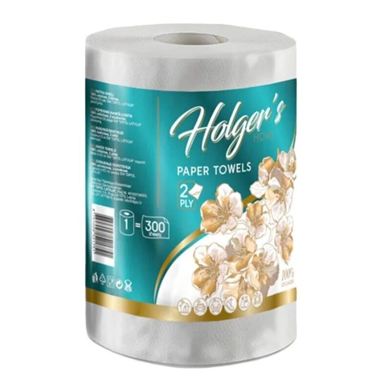 HOLGER'S papīra dvieļi, 2 slāņi, 300 sloksnes