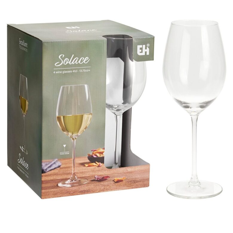 SOLACE stikla vīna glāzes 410ml, 4gab