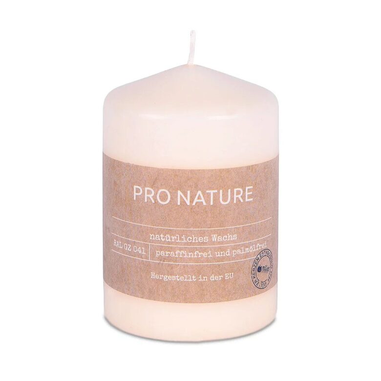 MULLER PRO NATURE stearīna svece +/-20h, krēmkrāsas