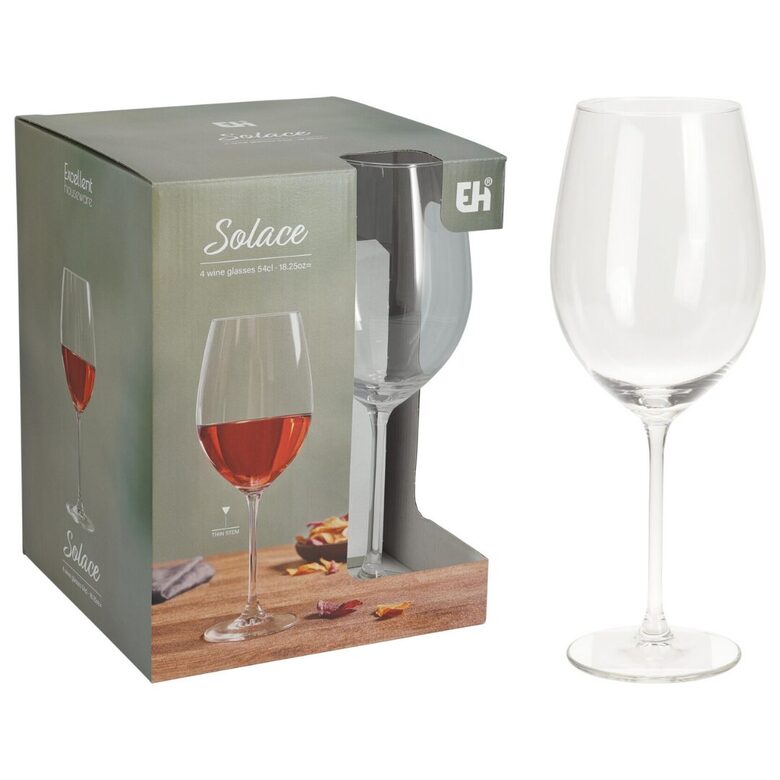 SOLACE stikla vīna glāzes 540ml, 4gab