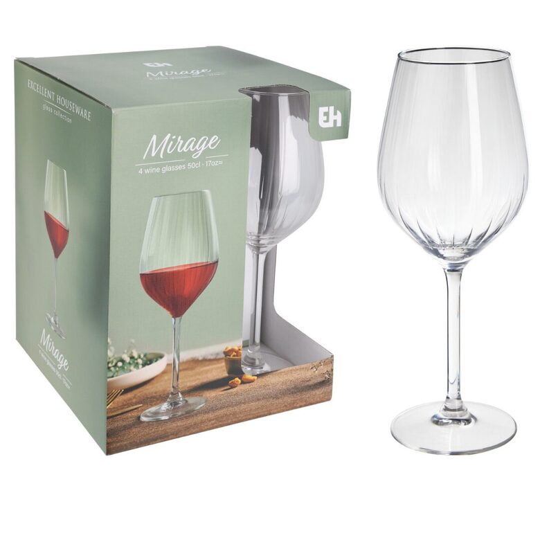 MIRAGE stikla vīna glāzes 510ml, 4gab