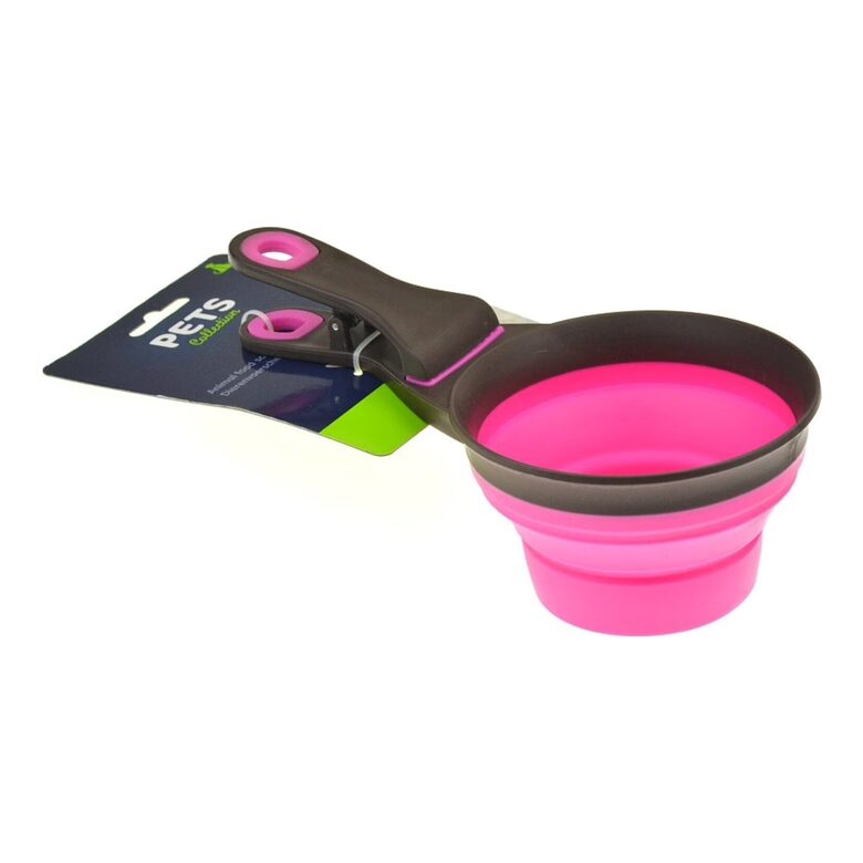 PETS barības kausiņš, salokāms, 237ml, 21.5x12x3cm, rozā