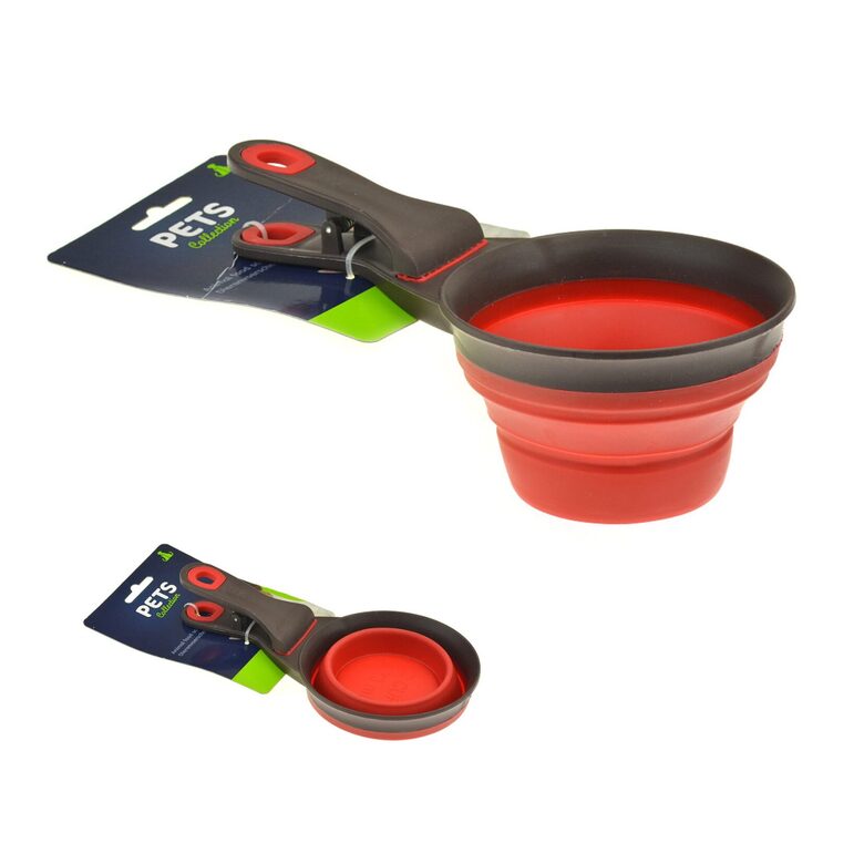 PETS barības kausiņš, salokāms, 237ml, 21.5x12x3cm, sarkans