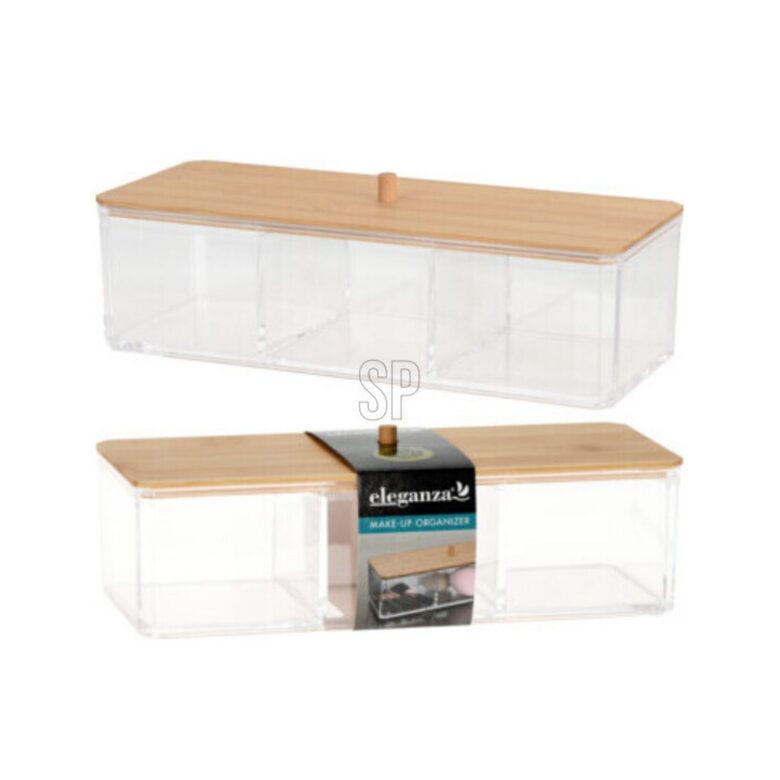 ELEGANZA bambusa un akrila kosmētikas organizators 23x9.5x6.5cm