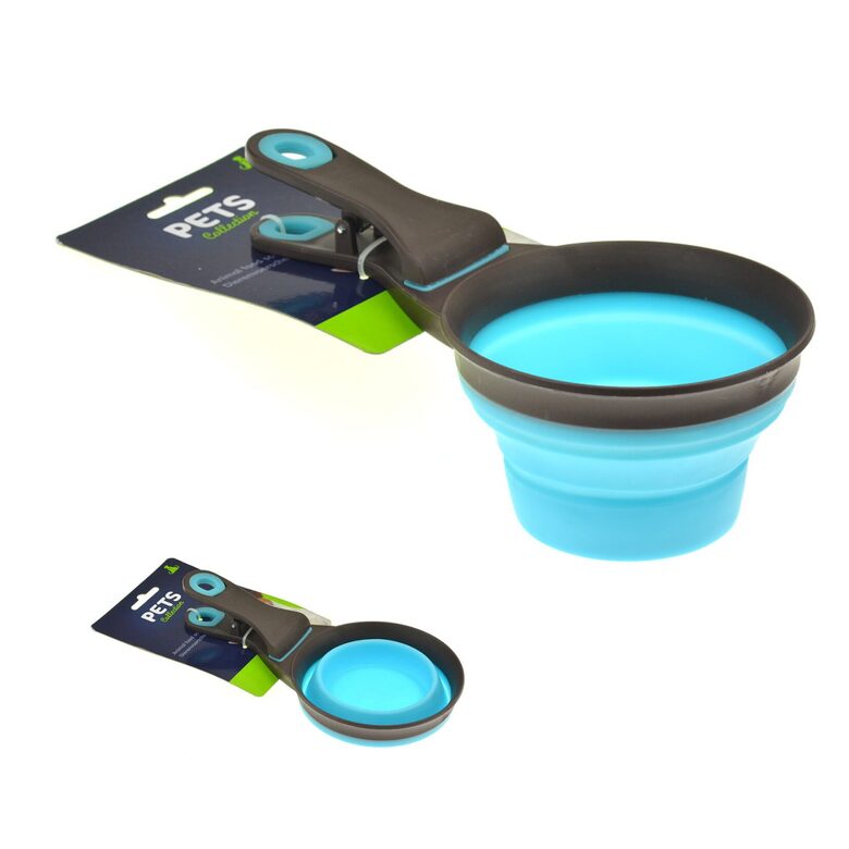 PETS barības kausiņš, salokāms, 237ml, 21.5x12x3cm, zils