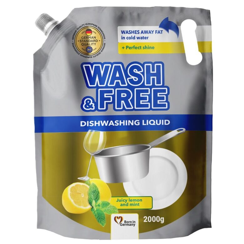 WASH & FREE “Economy” trauku mazg. līdz. 2L, citrons & piparmētra
