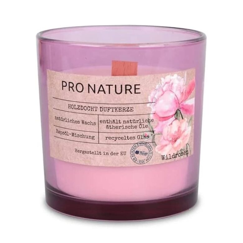 MULLER PRO NATURE rapšu vaska svece +/-40h, mežrozītes