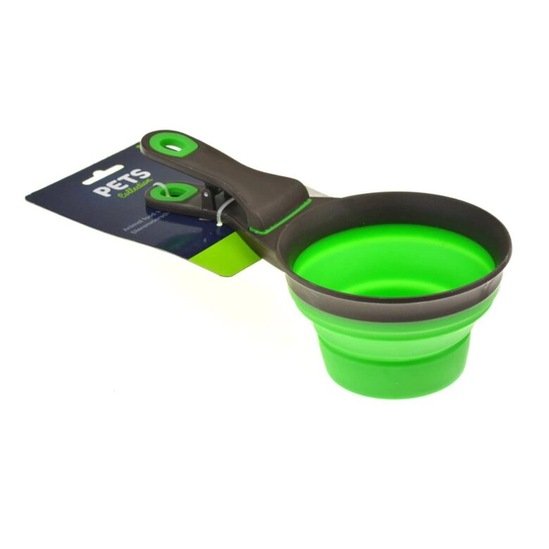 PETS barības kausiņš, salokāms, 237ml, 21.5x12x3cm, zaļš