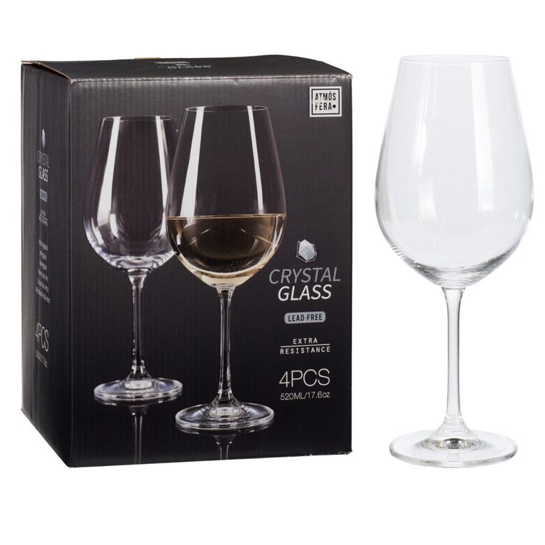 CRYSTALLINE CLASSIC kristalizēta stikla vīna glāzes 520ml, 4gab