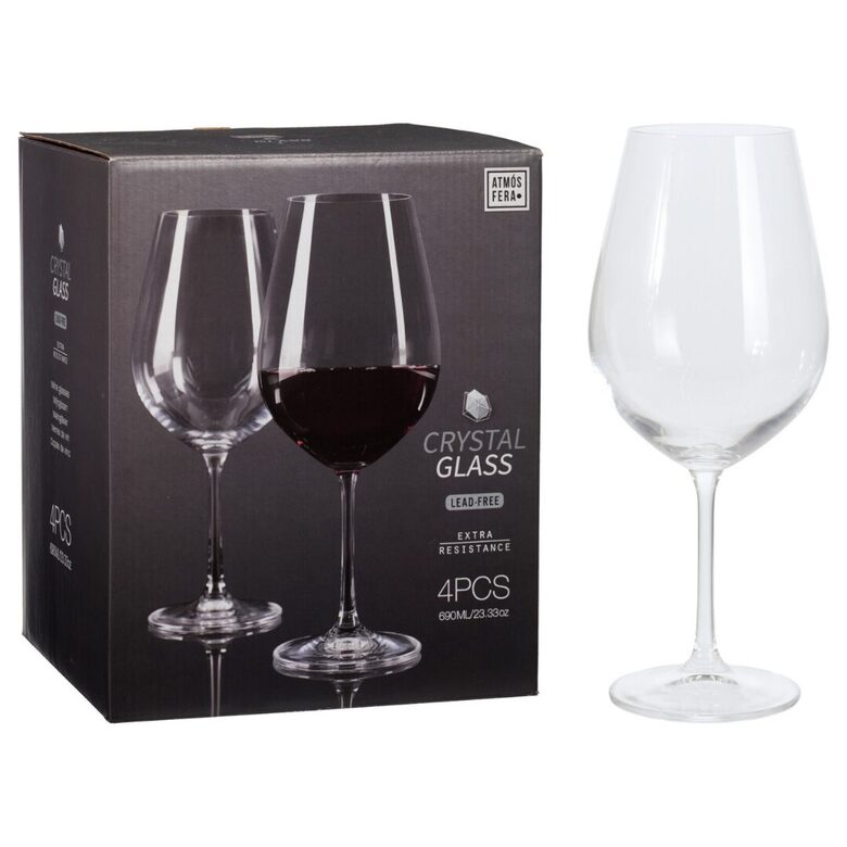 CRYSTALLINE CLASSIC kristalizēta stikla vīna glāzes 690ml, 4gab