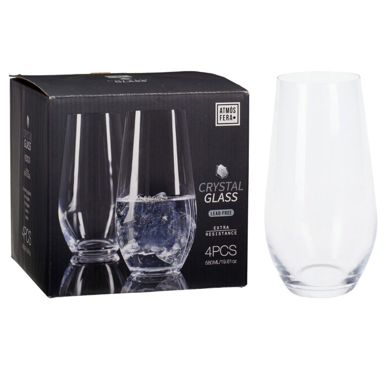 CRYSTALLINE CLASSIC kristalizēta stikla glāzes 580ml, 4gab