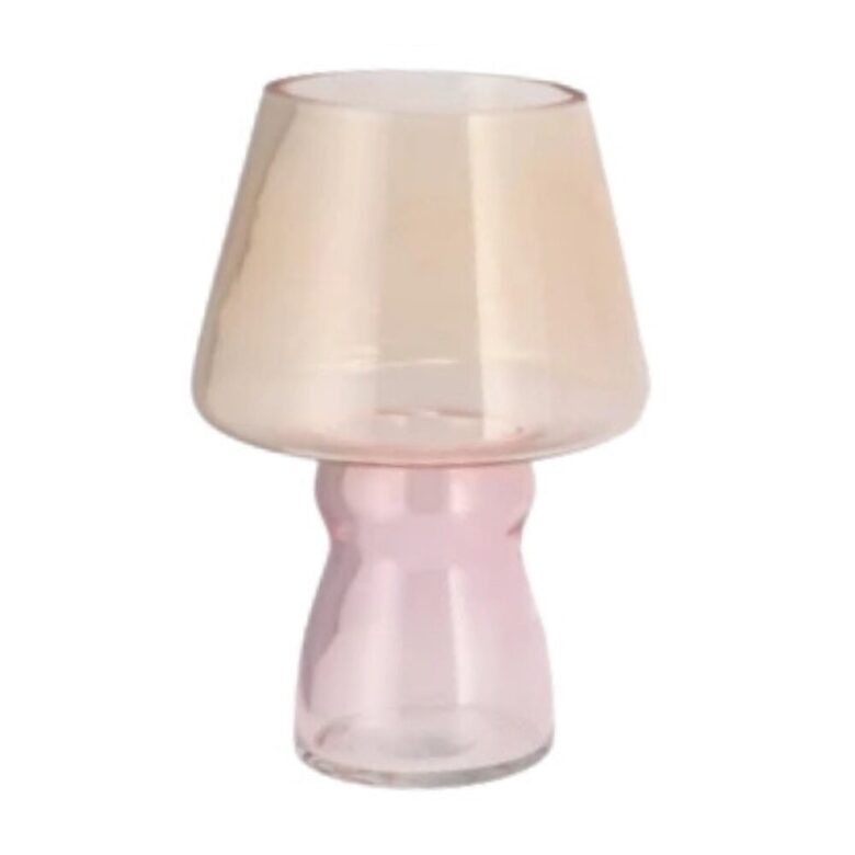 DAAN KROMHOUT stikla vāze d17cm x h25cm, oranži-rozā