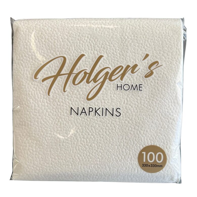 HOLGER'S salvetes 33x33cm, 100gb, 1 slānis, baltas
