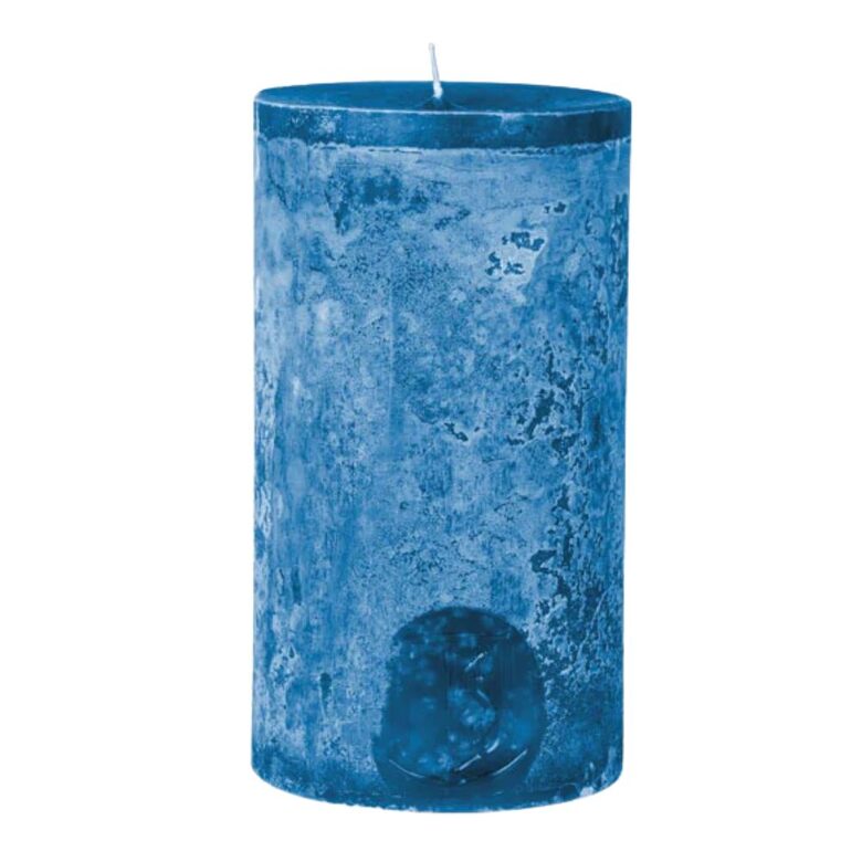 SPAAS svece "Rustic" zila, +/-60h, d7cm x h13cm
