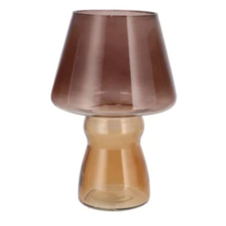 DAAN KROMHOUT stikla vāze d17cm x h25cm, brūni-bēša