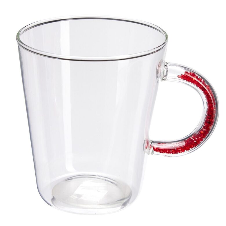 DIAMOND sikla krūze 450ml, sarkani dimantiņi