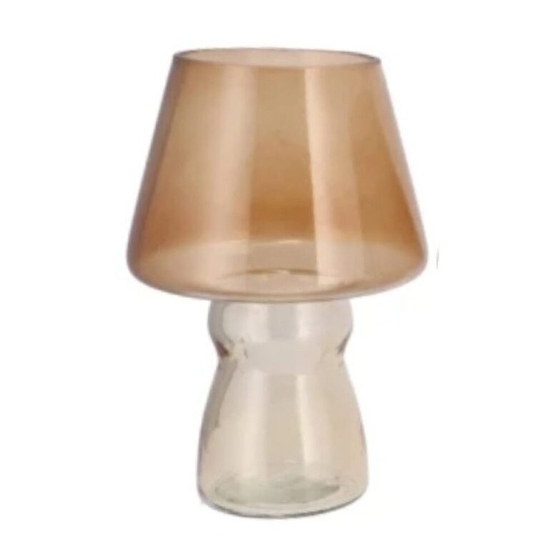 DAAN KROMHOUT stikla vāze d17cm x h25cm, bēši-balta