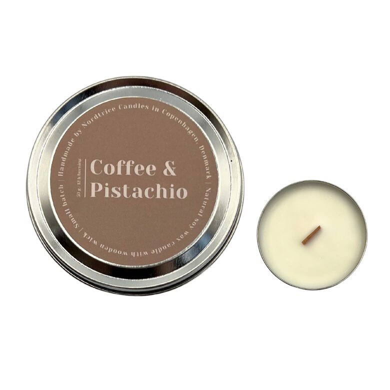 NORDTRICE "hand-made" aromātiskā sojas vaska svece +/-12h, kafija & pistācijas