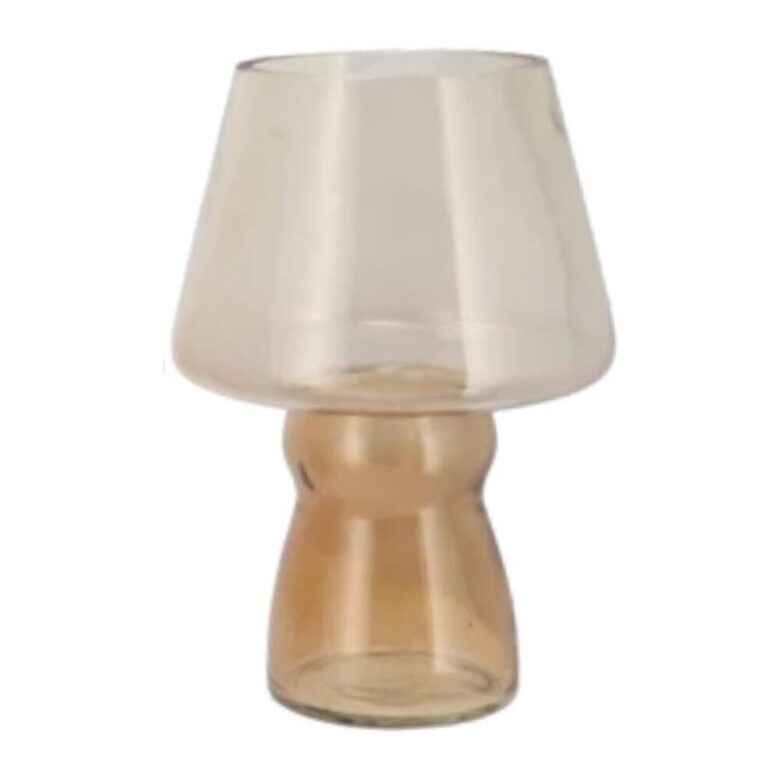 DAAN KROMHOUT stikla vāze d17cm x h25cm, balti-brūna