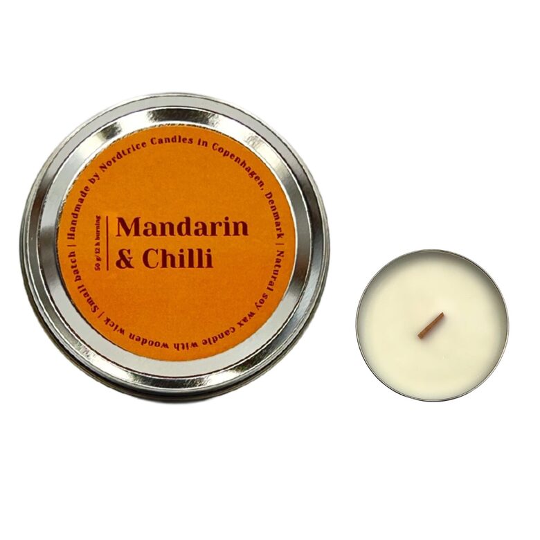 NORDTRICE "hand-made" aromātiskā sojas vaska svece +/-12h, mandarīni & čili