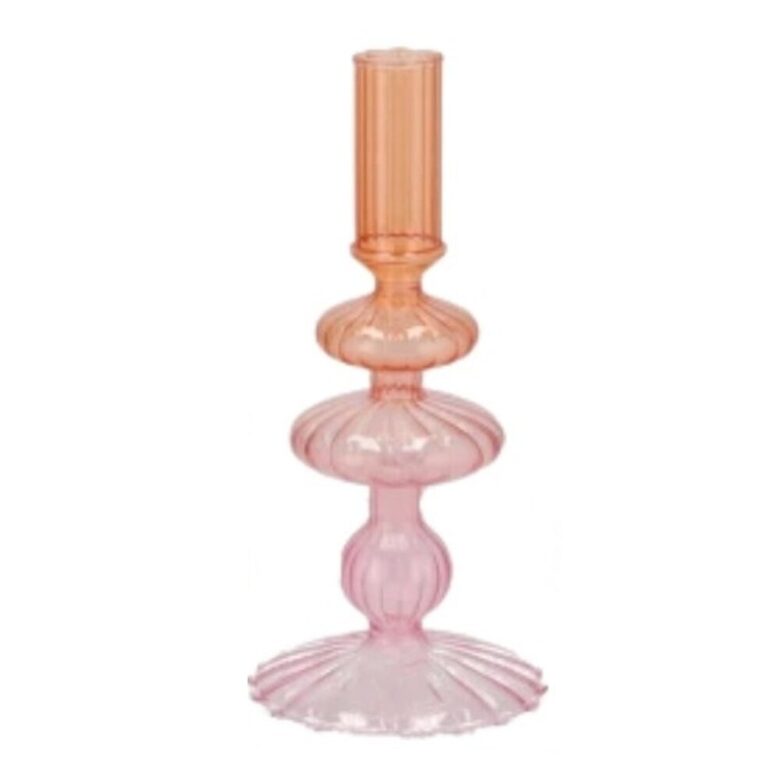 DAAN KROMHOUT stikla svečturis "Bubbles" d9cm x h20cm, oranžs