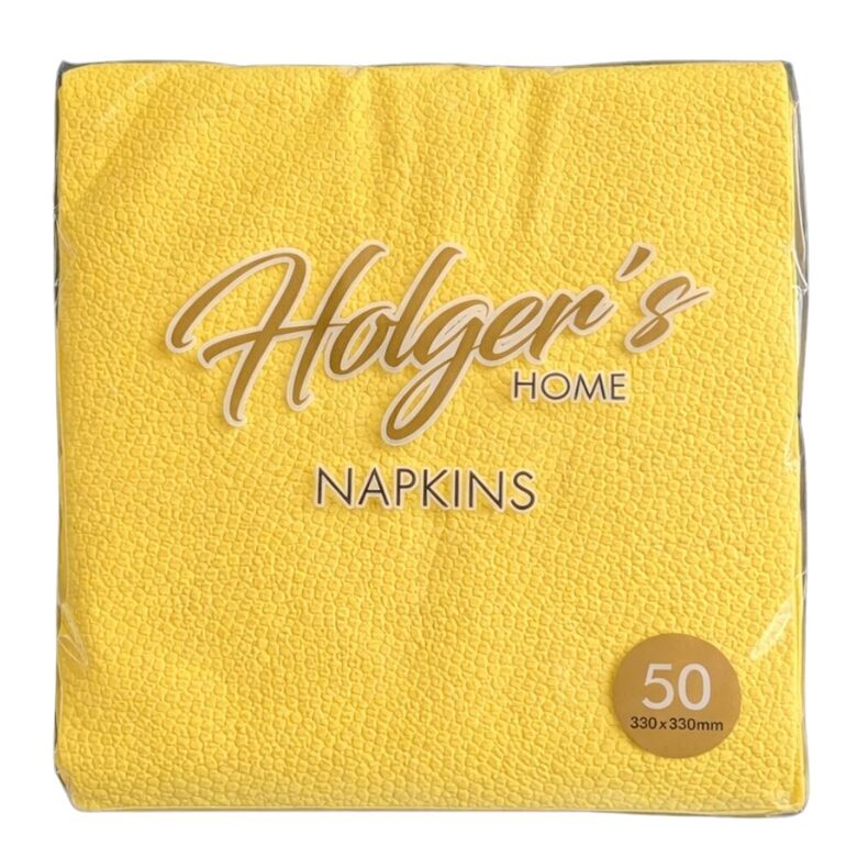 HOLGER'S salvetes 33x33cm, 50gb, 1 slānis, dzeltenas