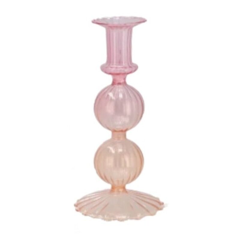 DAAN KROMHOUT stikla svečturis "Bubbles" d9cm x h20cm, oranžs