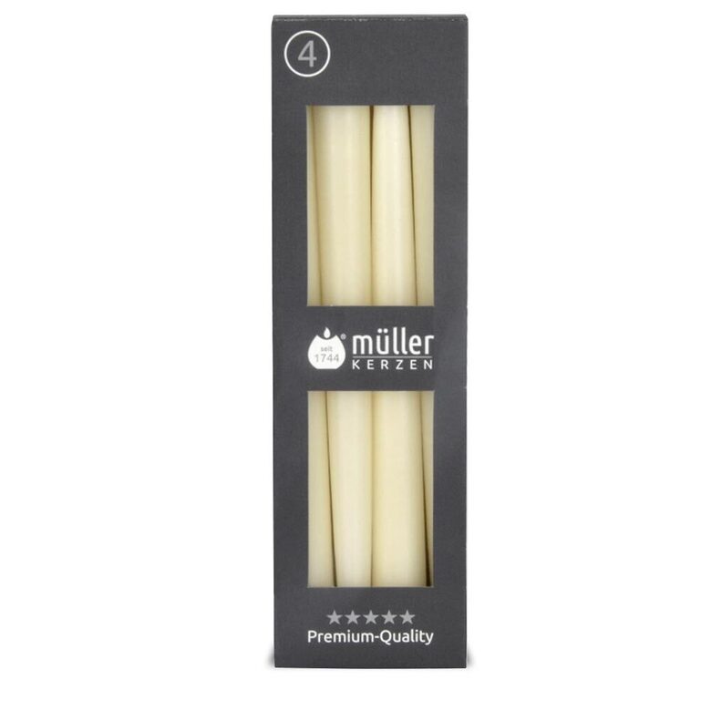 MULLER sveces 4gab, +/-7h, h24.5cm, krēmkrāsas