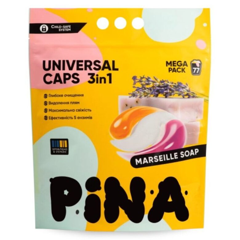 PINA veļas mazg. kapsulas 77gab "Marseille soap"