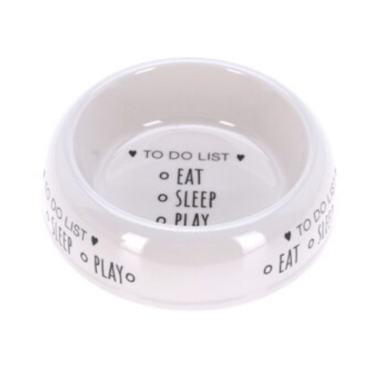 PETS barības bļoda 18x18x5cm "Eat, sleep, play"