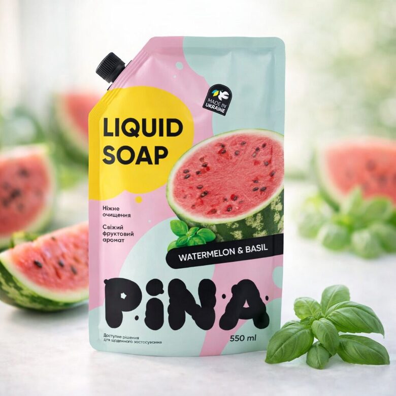 PINA šķidrās ziepes "Watermelon & Basil" 550ml