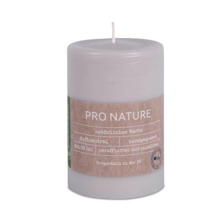 MULLER PRO NATURE stearīna svece +/-24h, pelēka