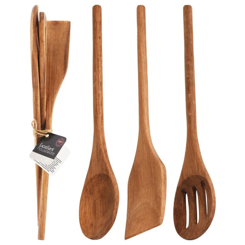 WOODY virtuves priekšmetu komplekts no akācijas, 3gab