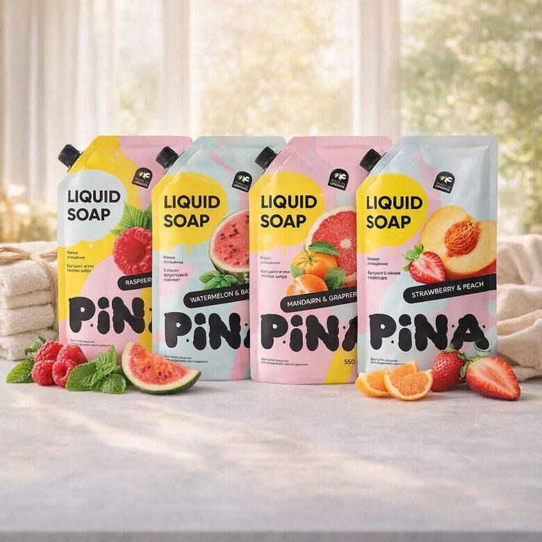 PINA "Economy" šķidro ziepju k-ts, 4gab