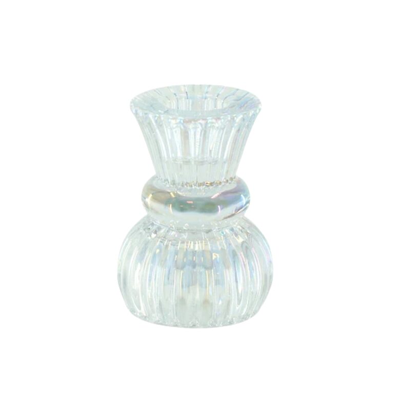 HOUSEVITAMIN dubultais stikla svečturis "Ribb" d5cm x h8cm, paredzēts tējas svecēm un galda svecēm