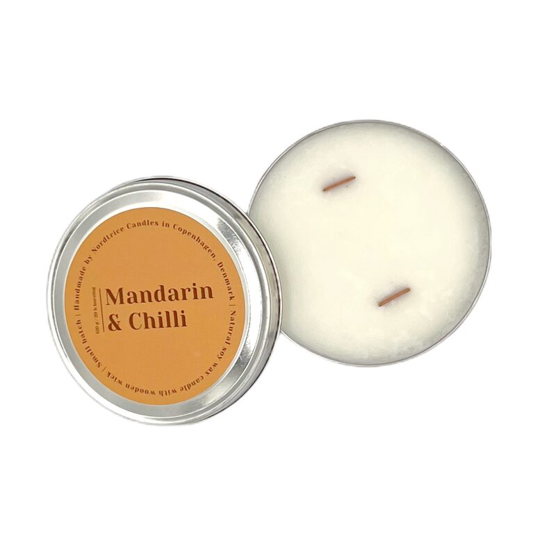 NORDTRICE "hand-made" aromātiskā sojas vaska svece +/-20h, mandarīni & čili