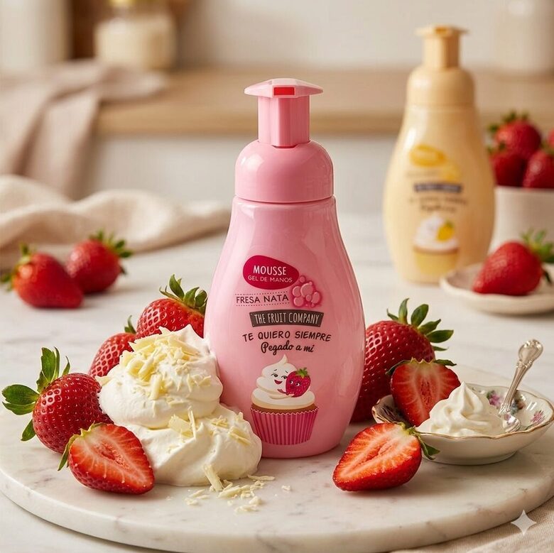 THE FRUIT COMPANY putojošas roku ziepes STRAWBERRIES, 250ml