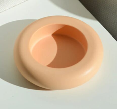 CHRILLESEN mikrocementa svečturis d8,5x2cm, saules oranžs, tējas svecēm un Nordtrice svecēm