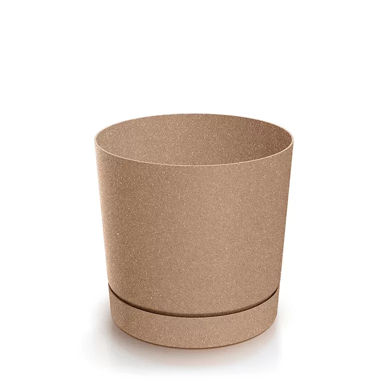 TUBO ECO WOOD pārstrādātas plastmasas un koksnes puķu pods, ārtelpu un iekštelpu, d18/h17cm