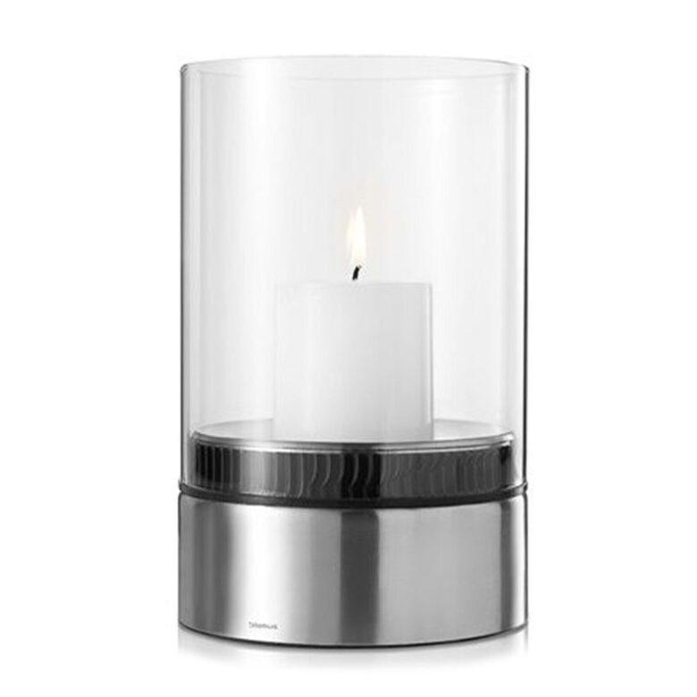 BLOMUS stikla un tērauda laterna svecēm d15.5 x h23.5cm