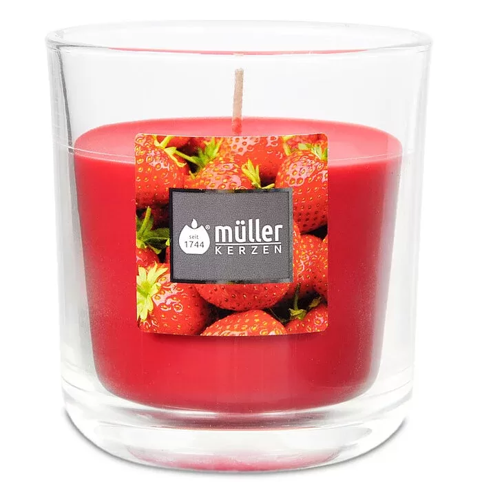 MULLER aromātiskā svece +/-30h, zemenes