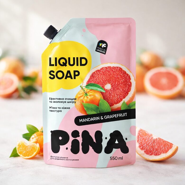 PINA šķidrās ziepes "Mandarin & Grapefruit" 550ml