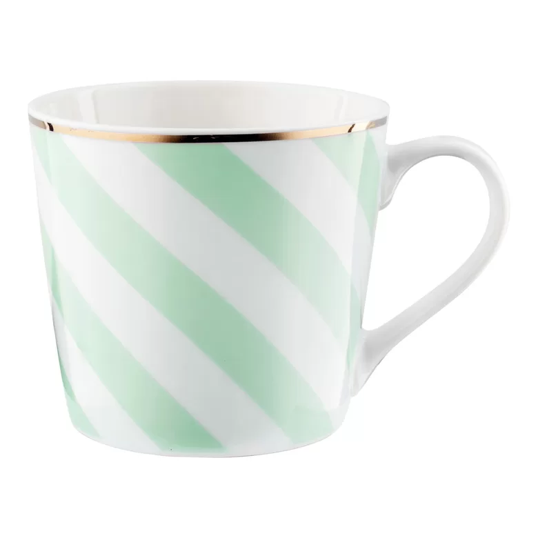 GEOMETRIC porcelāna krūze 400ml, zaļa