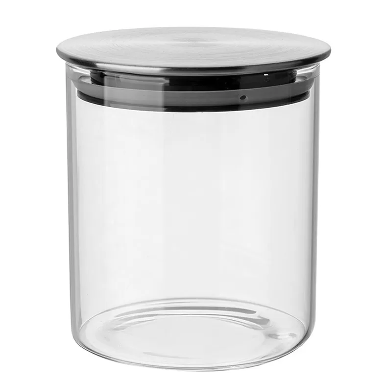 FLORINA stikla uzglabāšanas trauks ar nerūsējošā tērauda vāku 750ml