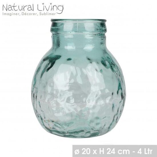 NATURAL LIVING pārstrādāta stikla vāze 4L