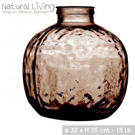NATURAL LIVING pārstrādāta stikla vāze  d32 x h35cm