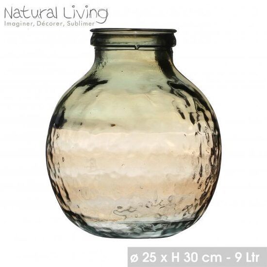 NATURAL LIVING pārstrādāta stikla vāze d25 x h30cm, 9L