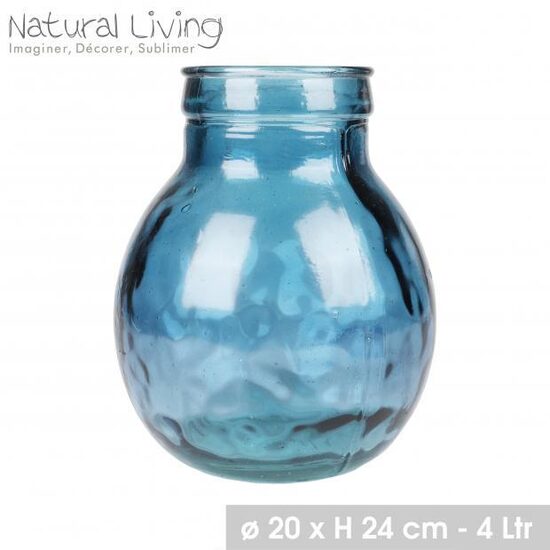 NATURAL LIVING pārstrādāta stikla vāze d20 x h24cm, 4L